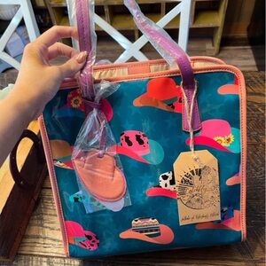 Colorful Cowboy Hat Print Tote Bag